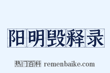 阳明毁释录是什么意思的图片